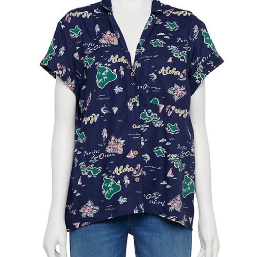 Aloha Hawaii Maui Honolulu Women’s Camp Shirt Sonoma Size 0X